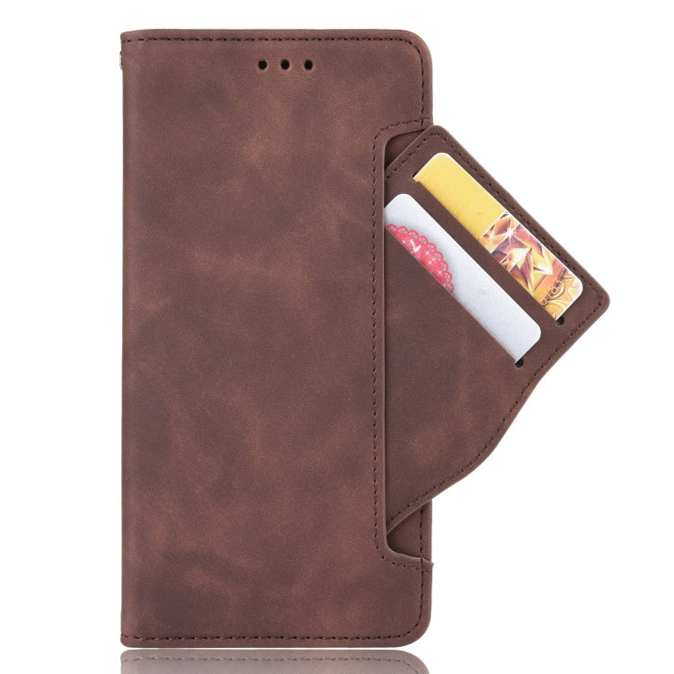 For Samsung Galaxy S21 FE Skin Feel Calf Pattern Horizontal Flip Leather Case with Holder & Card Slots & Photo Frame(Brown)
