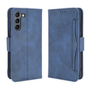 For Samsung Galaxy S21 FE Skin Feel Calf Pattern Horizontal Flip Leather Case with Holder & Card Slots & Photo Frame(Blue)