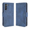 For Samsung Galaxy S21 FE Skin Feel Calf Pattern Horizontal Flip Leather Case with Holder & Card Slots & Photo Frame(Blue)