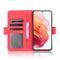 For Samsung Galaxy S21 FE Skin Feel Calf Pattern Horizontal Flip Leather Case with Holder & Card Slots & Photo Frame(Red)