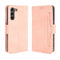 For Samsung Galaxy S21 FE Skin Feel Calf Pattern Horizontal Flip Leather Case with Holder & Card Slots & Photo Frame(Pink)