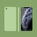 Solid Color Imitation Liquid Silicone Straight Edge Dropproof Full Coverage Protective Case For iPhone 6s / 6(Matcha Green)