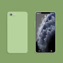 Solid Color Imitation Liquid Silicone Straight Edge Dropproof Full Coverage Protective Case For iPhone 6s / 6(Matcha Green)