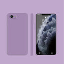 Solid Color Imitation Liquid Silicone Straight Edge Dropproof Full Coverage Protective Case For iPhone SE 2022 / SE 2020 / 8 / 7(Purple)
