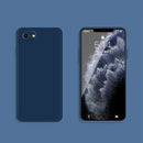 Solid Color Imitation Liquid Silicone Straight Edge Dropproof Full Coverage Protective Case For iPhone SE 2022 / SE 2020 / 8 / 7(Blue)
