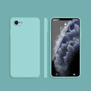 Solid Color Imitation Liquid Silicone Straight Edge Dropproof Full Coverage Protective Case For iPhone SE 2022 / SE 2020 / 8 / 7(Sky Blue)