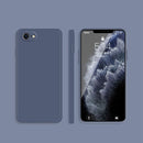 Solid Color Imitation Liquid Silicone Straight Edge Dropproof Full Coverage Protective Case For iPhone SE 2022 / SE 2020 / 8 / 7(Gray)