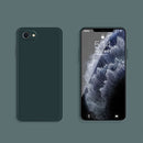 For iPhone SE 2022 / SE 2020 / 8 / 7 Solid Color Imitation Liquid Silicone Straight Edge Dropproof Full Coverage Protective Case(Dark Green)