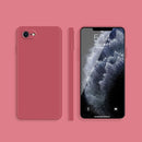For iPhone SE 2022 / SE 2020 / 8 / 7 Solid Color Imitation Liquid Silicone Straight Edge Dropproof Full Coverage Protective Case(Red)
