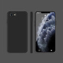 Solid Color Imitation Liquid Silicone Straight Edge Dropproof Full Coverage Protective Case For iPhone SE 2022 / SE 2020 / 8 / 7(Black)