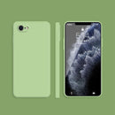 For iPhone SE 2022 / SE 2020 / 8 / 7 Solid Color Imitation Liquid Silicone Straight Edge Dropproof Full Coverage Protective Case(Matcha Green)