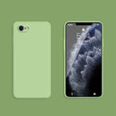 For iPhone SE 2022 / SE 2020 / 8 / 7 Solid Color Imitation Liquid Silicone Straight Edge Dropproof Full Coverage Protective Case(Matcha Green)