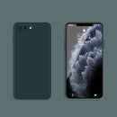 Solid Color Imitation Liquid Silicone Straight Edge Dropproof Full Coverage Protective Case For iPhone 8 Plus / 7 Plus(Dark Green)