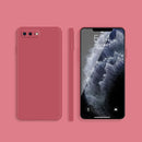 Solid Color Imitation Liquid Silicone Straight Edge Dropproof Full Coverage Protective Case For iPhone 8 Plus / 7 Plus(Red)