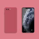 Solid Color Imitation Liquid Silicone Straight Edge Dropproof Full Coverage Protective Case For iPhone 8 Plus / 7 Plus(Red)