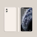 Solid Color Imitation Liquid Silicone Straight Edge Dropproof Full Coverage Protective Case For iPhone X / XS(White)