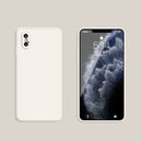 Solid Color Imitation Liquid Silicone Straight Edge Dropproof Full Coverage Protective Case For iPhone X / XS(White)