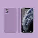Solid Color Imitation Liquid Silicone Straight Edge Dropproof Full Coverage Protective Case For iPhone X / XS(Purple)