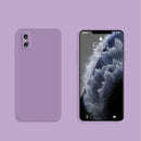 Solid Color Imitation Liquid Silicone Straight Edge Dropproof Full Coverage Protective Case For iPhone X / XS(Purple)