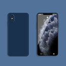 Solid Color Imitation Liquid Silicone Straight Edge Dropproof Full Coverage Protective Case For iPhone X / XS(Blue)