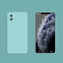 Solid Color Imitation Liquid Silicone Straight Edge Dropproof Full Coverage Protective Case For iPhone X / XS(Sky Blue)