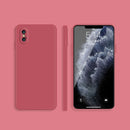 Solid Color Imitation Liquid Silicone Straight Edge Dropproof Full Coverage Protective Case For iPhone X / XS(Red)