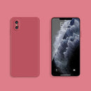 Solid Color Imitation Liquid Silicone Straight Edge Dropproof Full Coverage Protective Case For iPhone X / XS(Red)