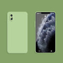 Solid Color Imitation Liquid Silicone Straight Edge Dropproof Full Coverage Protective Case For iPhone X / XS(Matcha Green)