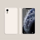 Solid Color Imitation Liquid Silicone Straight Edge Dropproof Full Coverage Protective Case For iPhone XR(White)