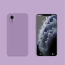 Solid Color Imitation Liquid Silicone Straight Edge Dropproof Full Coverage Protective Case For iPhone XR(Purple)