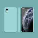 Solid Color Imitation Liquid Silicone Straight Edge Dropproof Full Coverage Protective Case For iPhone XR(Sky Blue)