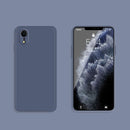 Solid Color Imitation Liquid Silicone Straight Edge Dropproof Full Coverage Protective Case For iPhone XR(Gray)