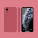 Solid Color Imitation Liquid Silicone Straight Edge Dropproof Full Coverage Protective Case For iPhone XR(Red)