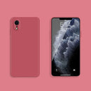 Solid Color Imitation Liquid Silicone Straight Edge Dropproof Full Coverage Protective Case For iPhone XR(Red)