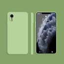 Solid Color Imitation Liquid Silicone Straight Edge Dropproof Full Coverage Protective Case For iPhone XR(Matcha Green)