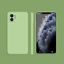 Solid Color Imitation Liquid Silicone Straight Edge Dropproof Full Coverage Protective Case For iPhone 11(Matcha Green)
