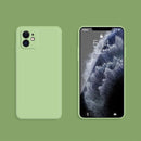 Solid Color Imitation Liquid Silicone Straight Edge Dropproof Full Coverage Protective Case For iPhone 11(Matcha Green)