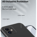Solid Color Imitation Liquid Silicone Straight Edge Dropproof Full Coverage Protective Case For iPhone 12(Purple)
