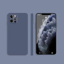 Solid Color Imitation Liquid Silicone Straight Edge Dropproof Full Coverage Protective Case For iPhone 12 Pro(Gray)