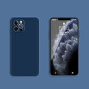 Solid Color Imitation Liquid Silicone Straight Edge Dropproof Full Coverage Protective Case For iPhone 12 Pro Max(Blue)