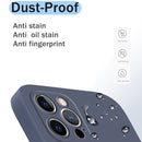 Solid Color Imitation Liquid Silicone Straight Edge Dropproof Full Coverage Protective Case For iPhone 12 Pro Max(Blue)
