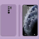 For Xiaomi Redmi 9 Solid Color Imitation Liquid Silicone Straight Edge Dropproof Full Coverage Protective Case(Purple)
