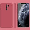 For Xiaomi Redmi 9 Solid Color Imitation Liquid Silicone Straight Edge Dropproof Full Coverage Protective Case(Red)