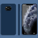 For Xiaomi Poco X3 NFC / Poco X3 Pro Solid Color Imitation Liquid Silicone Straight Edge Dropproof Full Coverage Protective Case(Blue)