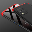 For OPPO A54 GKK Three Stage Splicing Full Coverage PC Case(Black Red)