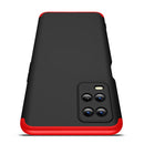 For OPPO A54 GKK Three Stage Splicing Full Coverage PC Case(Black Red)