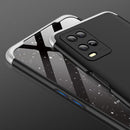 For OPPO A54 GKK Three Stage Splicing Full Coverage PC Case(Black Silver)
