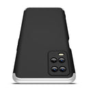 For OPPO A54 GKK Three Stage Splicing Full Coverage PC Case(Black Silver)