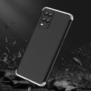 For OPPO A54 GKK Three Stage Splicing Full Coverage PC Case(Black Silver)