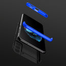 For Samsung Galaxy S21 FE GKK Three Stage Splicing Full Coverage PC Case(Black Blue)